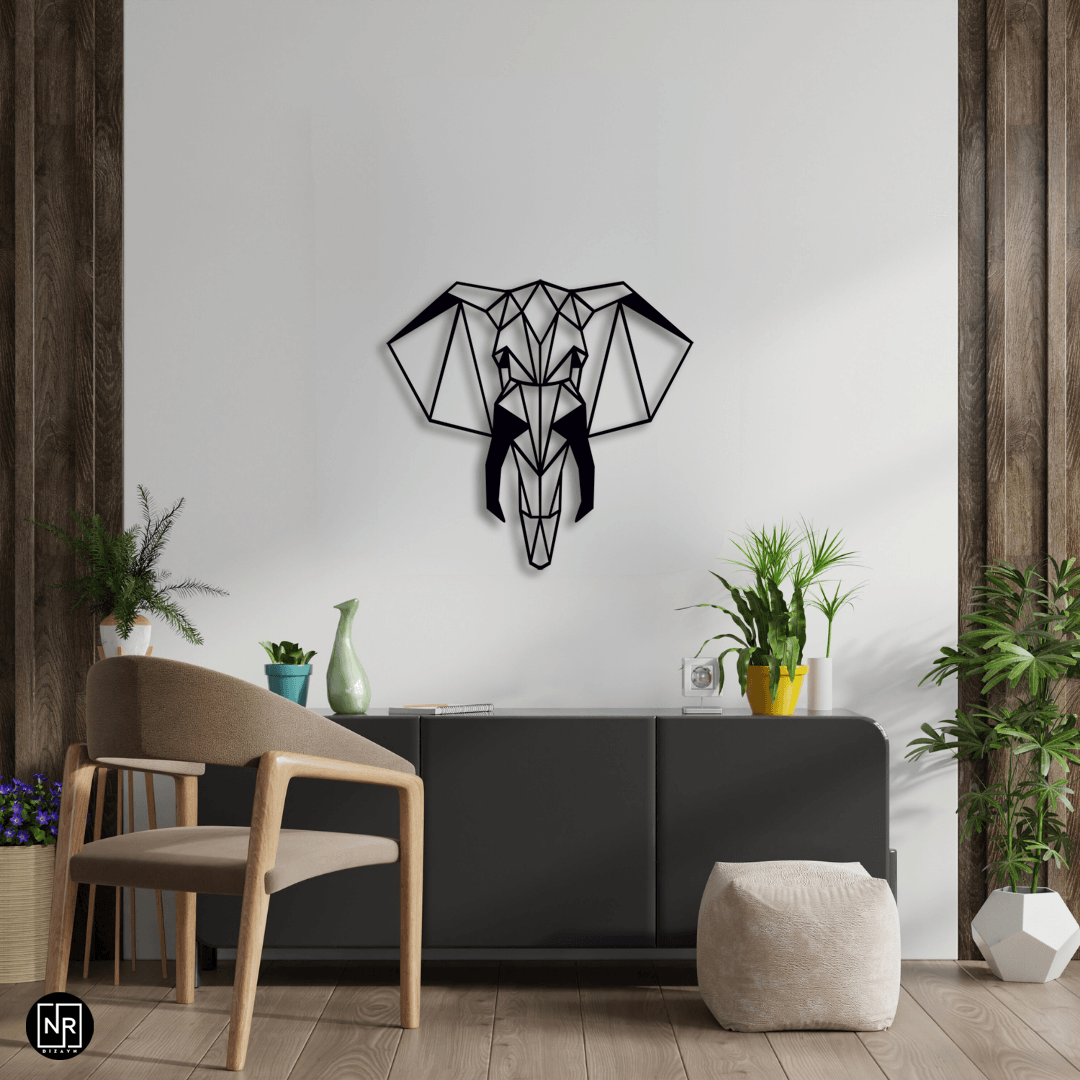 Elephant Themed Metal Design Painting