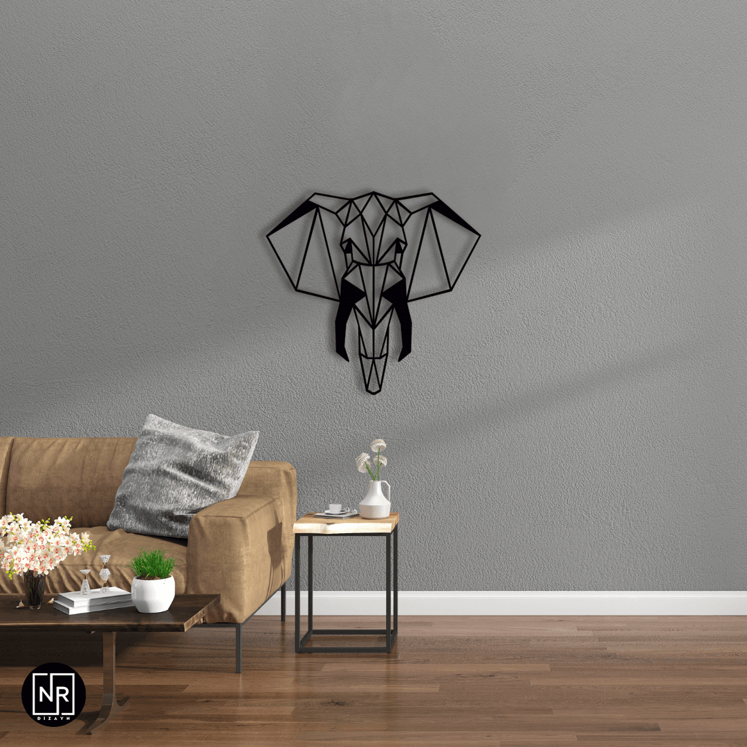 Elephant Themed Metal Design Painting