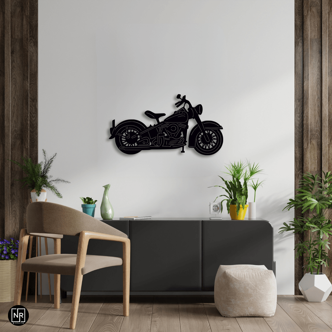  Metall-Wandbild mit seitlicher Ansicht eines Motorrads