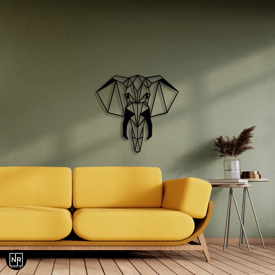 Elephant Themed Metal Design Painting