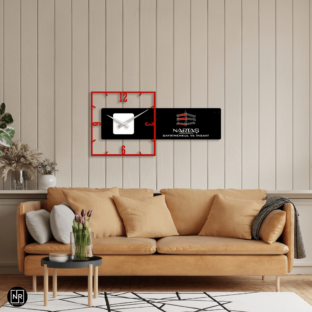 Kişiye Özel Kare Metal Tasarım Duvar Saati