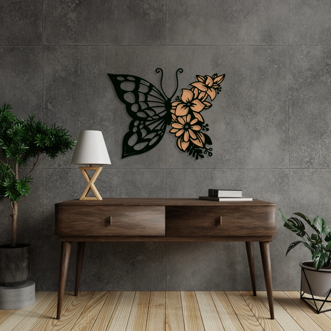 Luna Papillon Metal  Duvar Tablosu