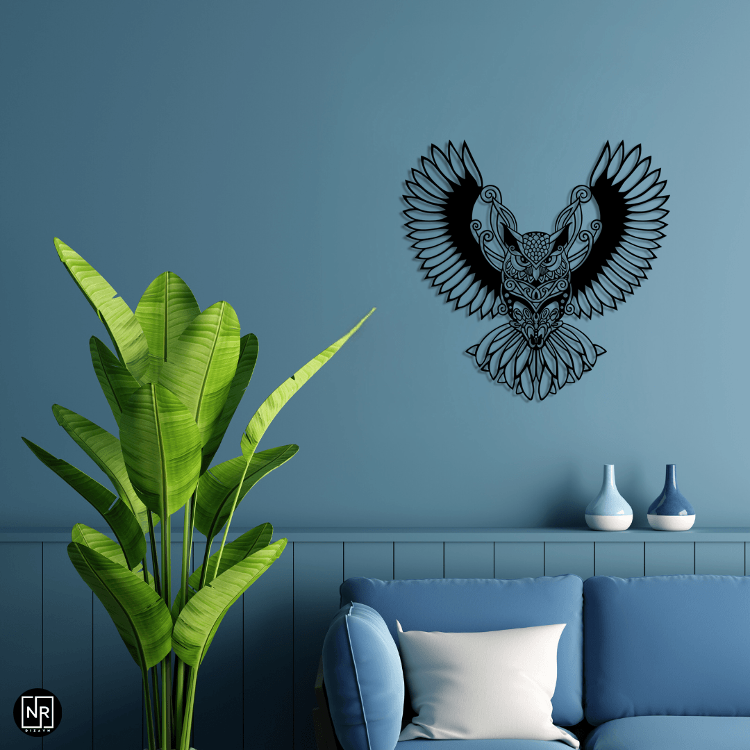 Owl Motif Decorative Metal Wall Art