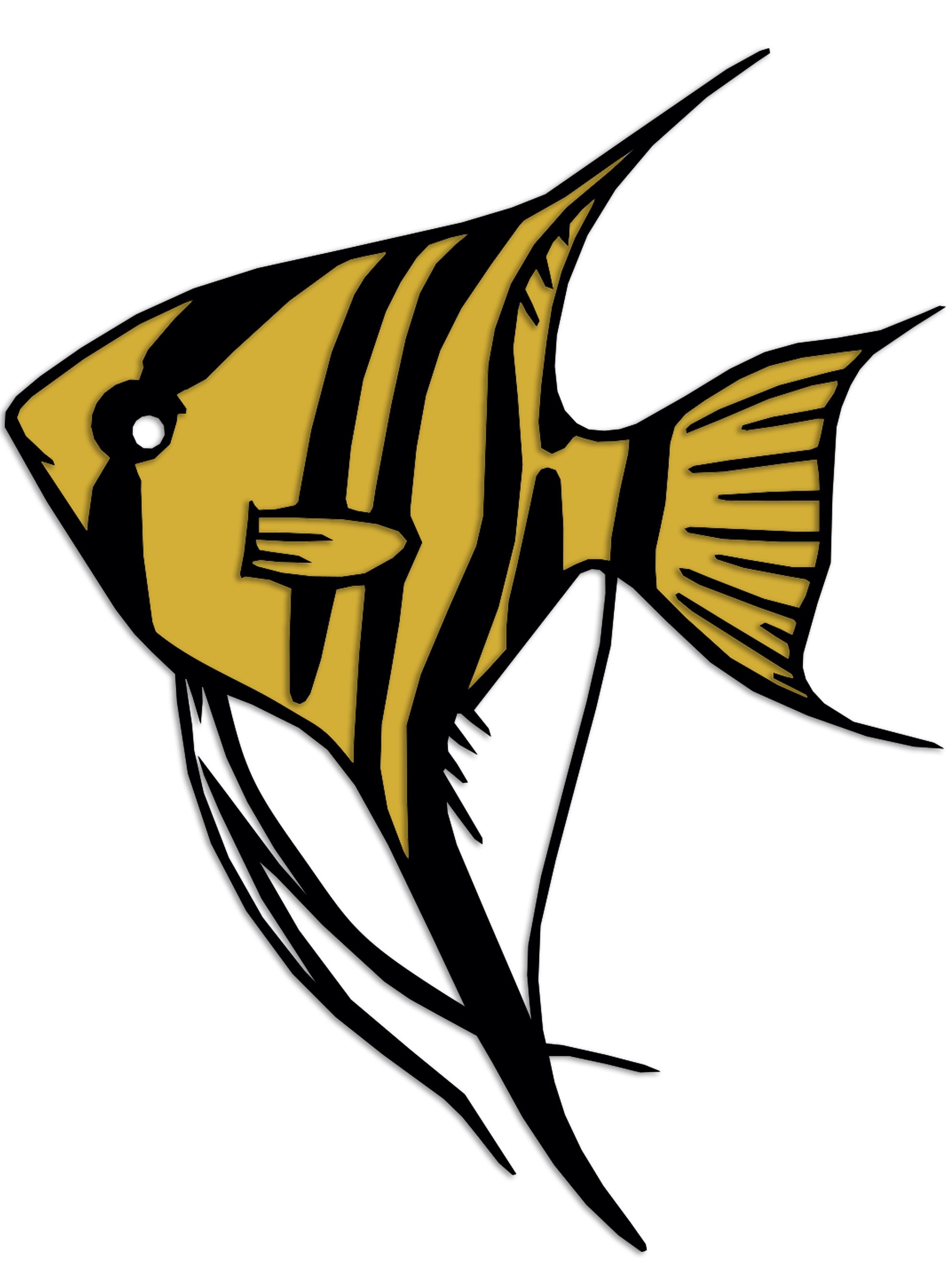 Striped Angelfish Decorative Metal Painting