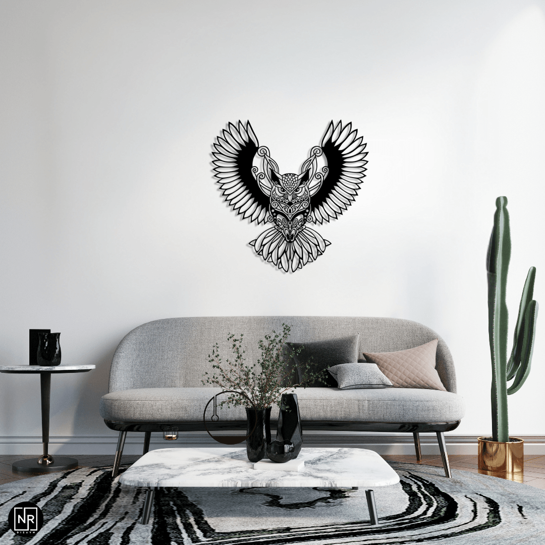 Owl Motif Decorative Metal Wall Art