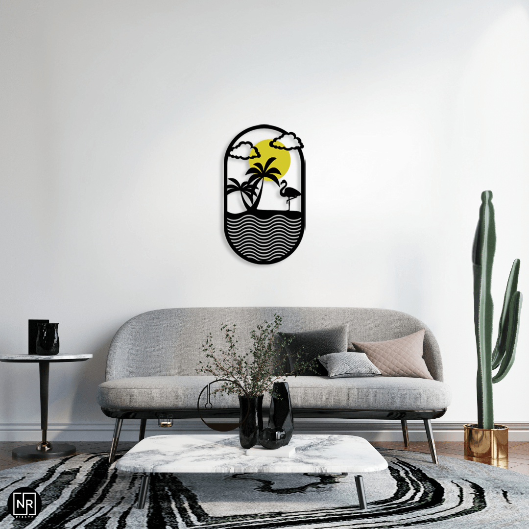 Flamingo Glow Dekoratif Metal Duvar Tablosu