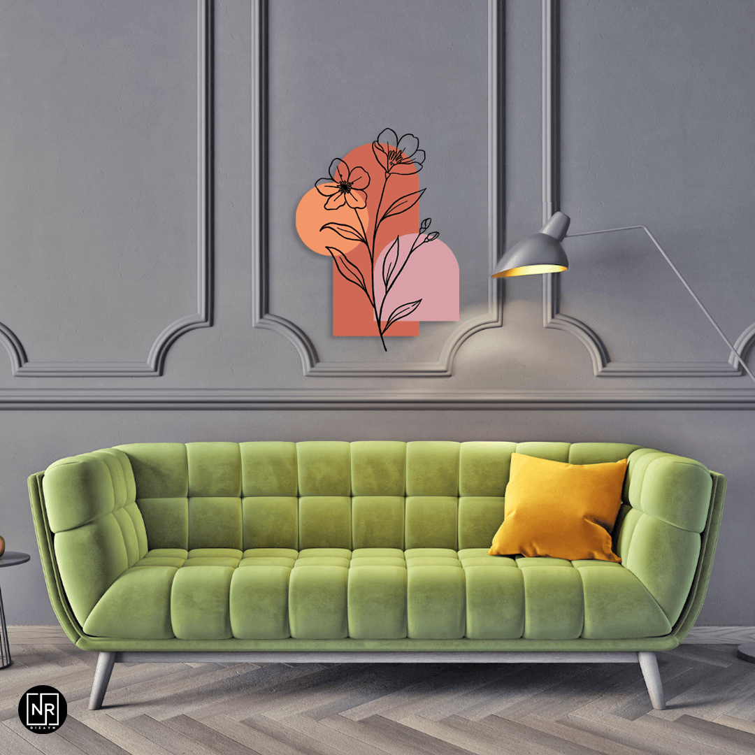 Pastel Bahar Dekoratif Metal Duvar Tablosu