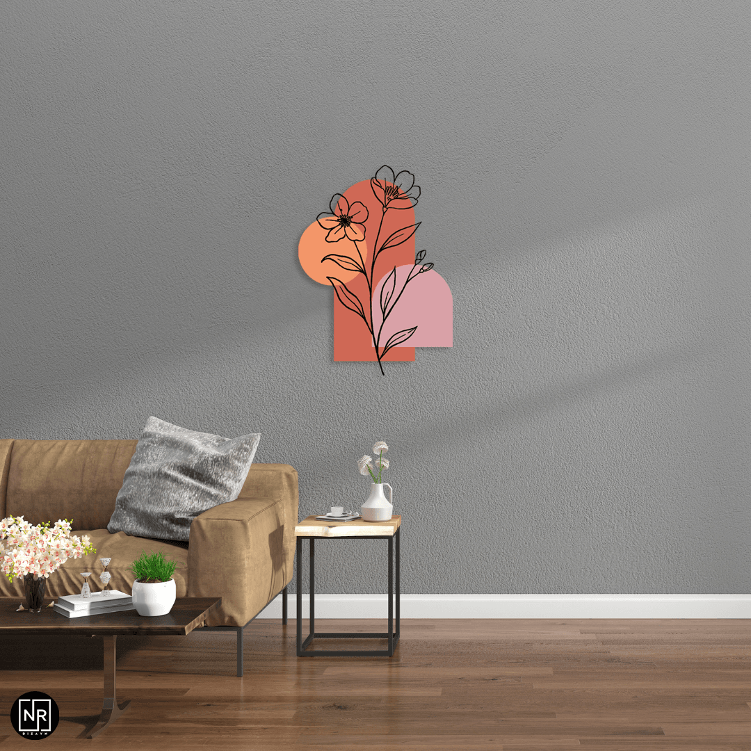 Pastel Bahar Dekoratif Metal Duvar Tablosu