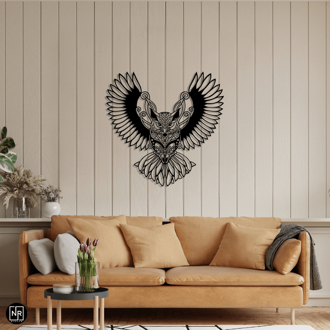 Owl Motif Decorative Metal Wall Art