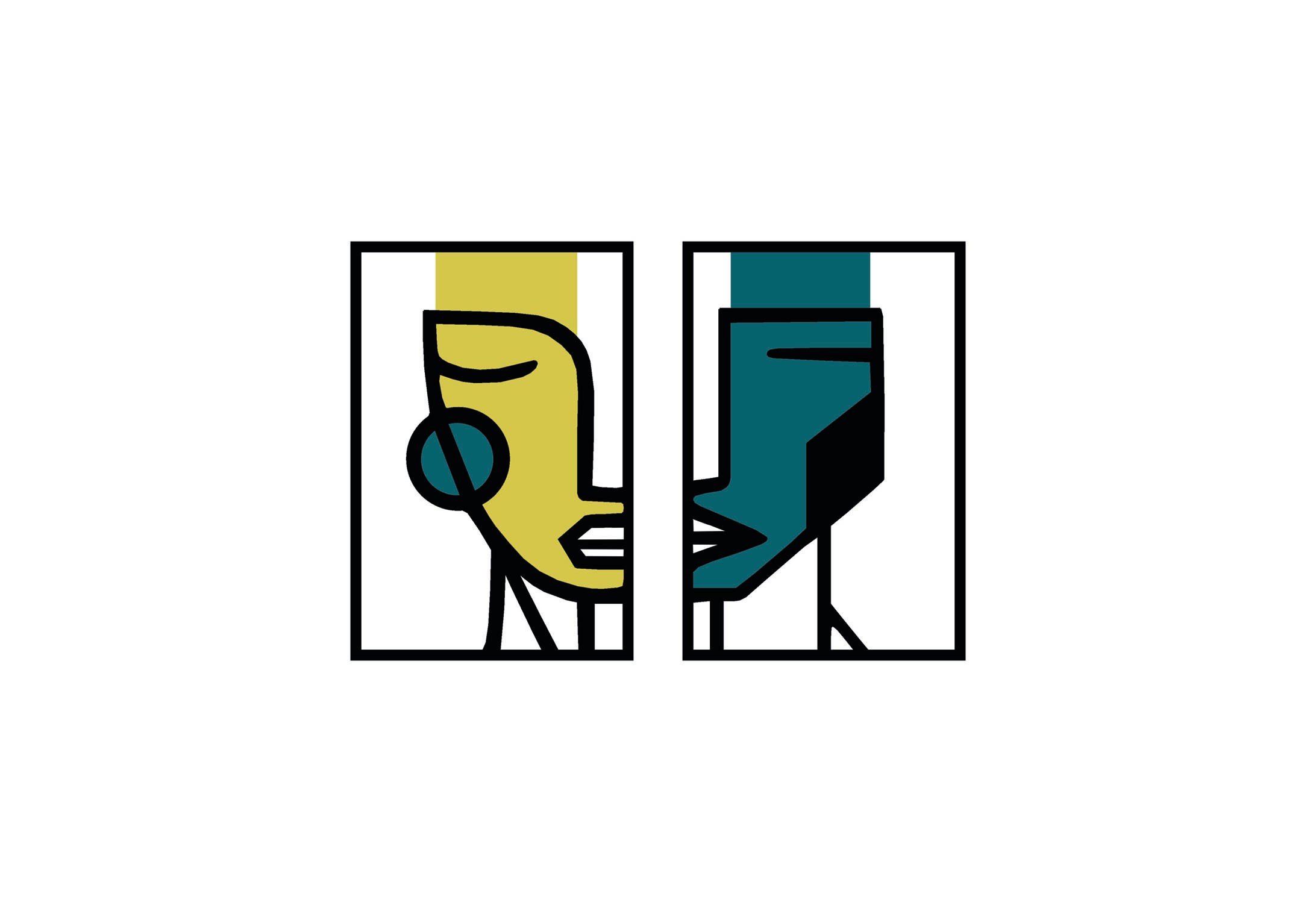 Yüz Yüze | Modern Soyut Metal Duvar Tablosu – Minimalist Dekoratif Sanat