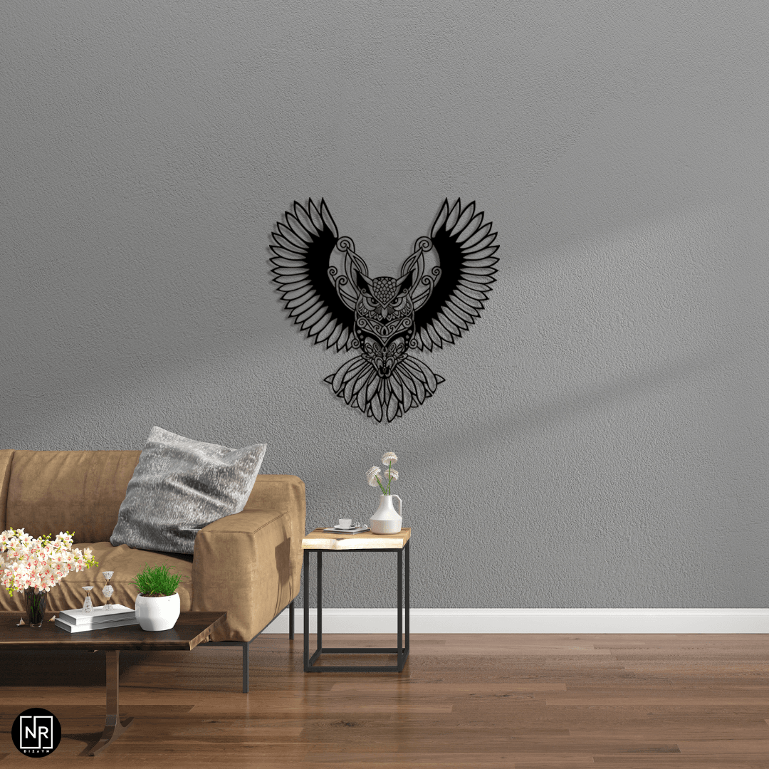 Owl Motif Decorative Metal Wall Art