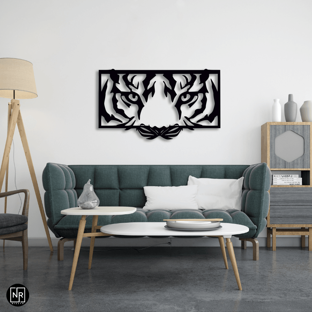 Metall-Wandbild mit Tiger-Motiv