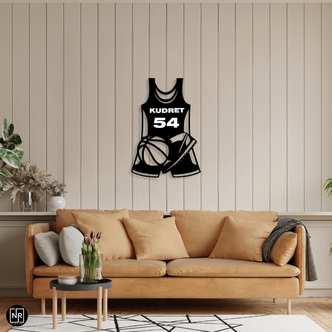 Kişiye Özel Basketbol Forması Metal Duvar Tablosu image