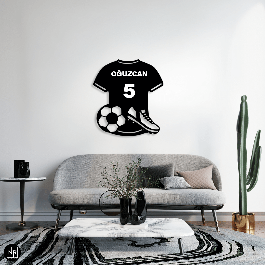 Kişiye Özel Futbol Forması Metal Duvar Tablosu
