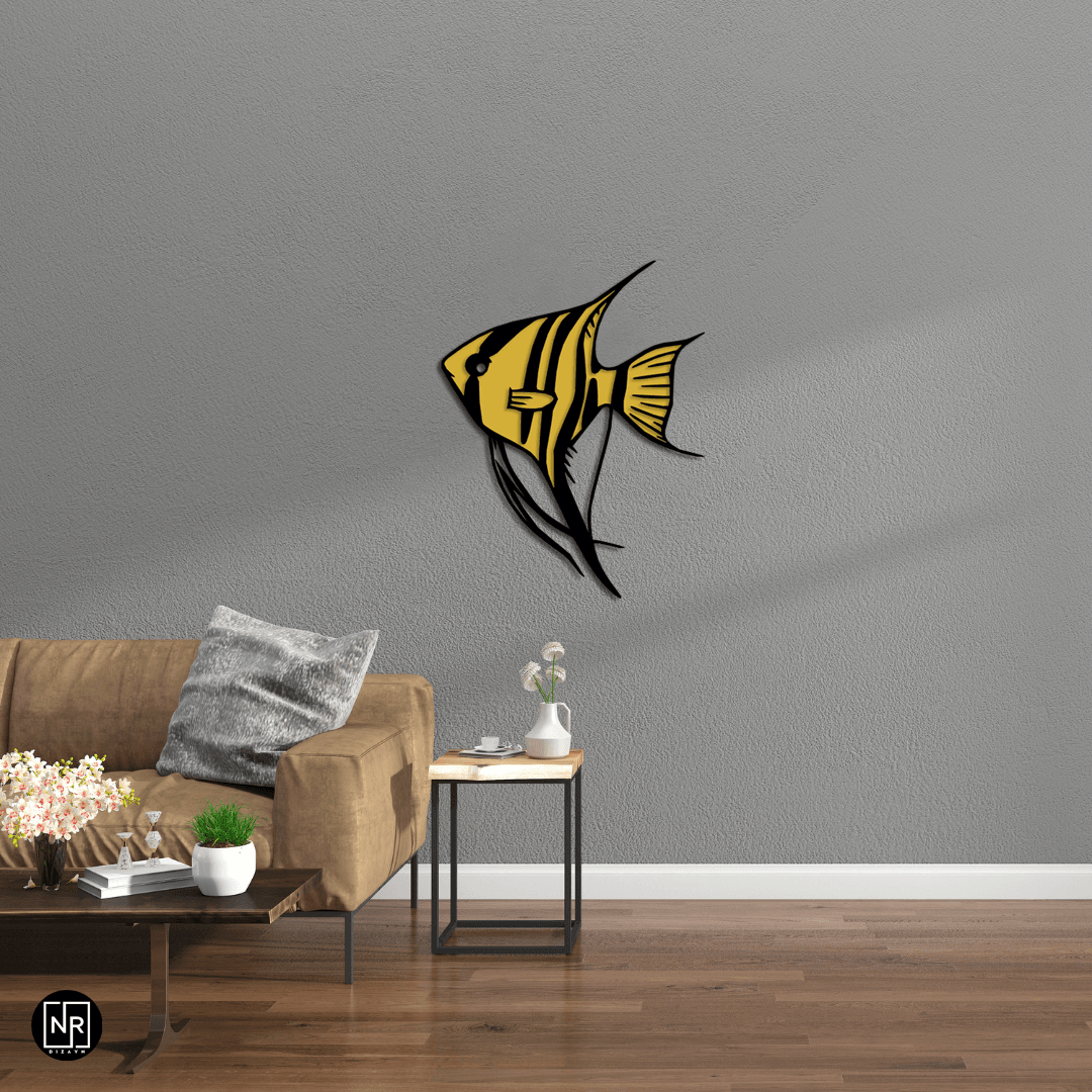 Striped Angelfish Decorative Metal Painting