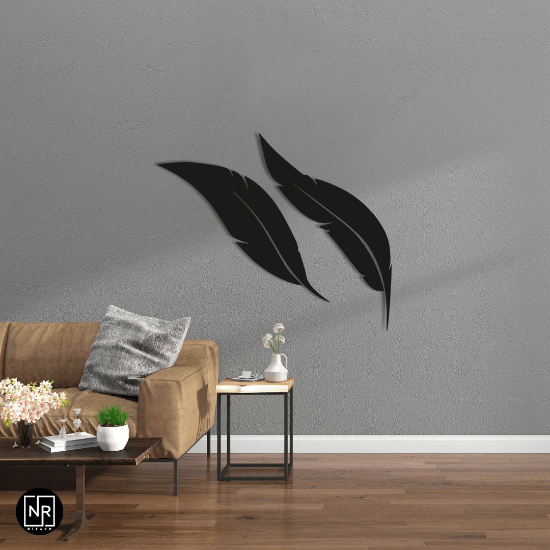 Bird Feather Decorative Metal Wall Painting