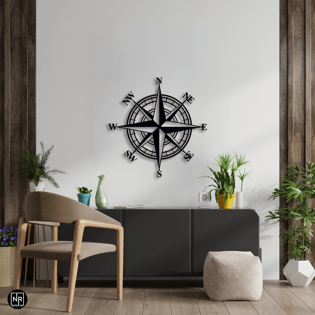 Compass Decorative Metal Wall Painting