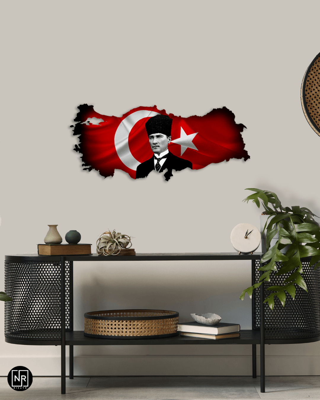 Dekoratives Metallwandbild mit Atatürk-Porträt