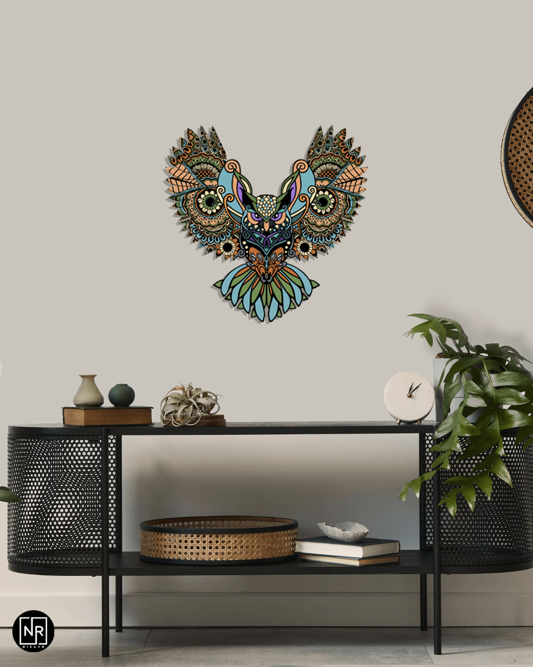 Three Dimensional Owl Decorative Metal Wall Painting