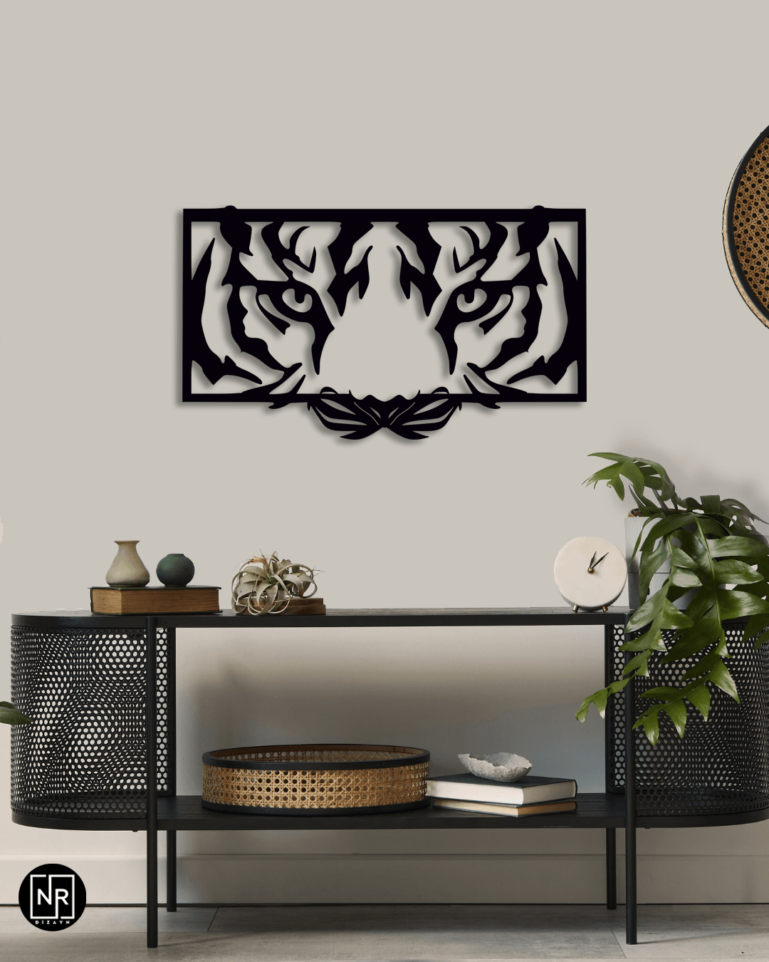 Metall-Wandbild mit Tiger-Motiv