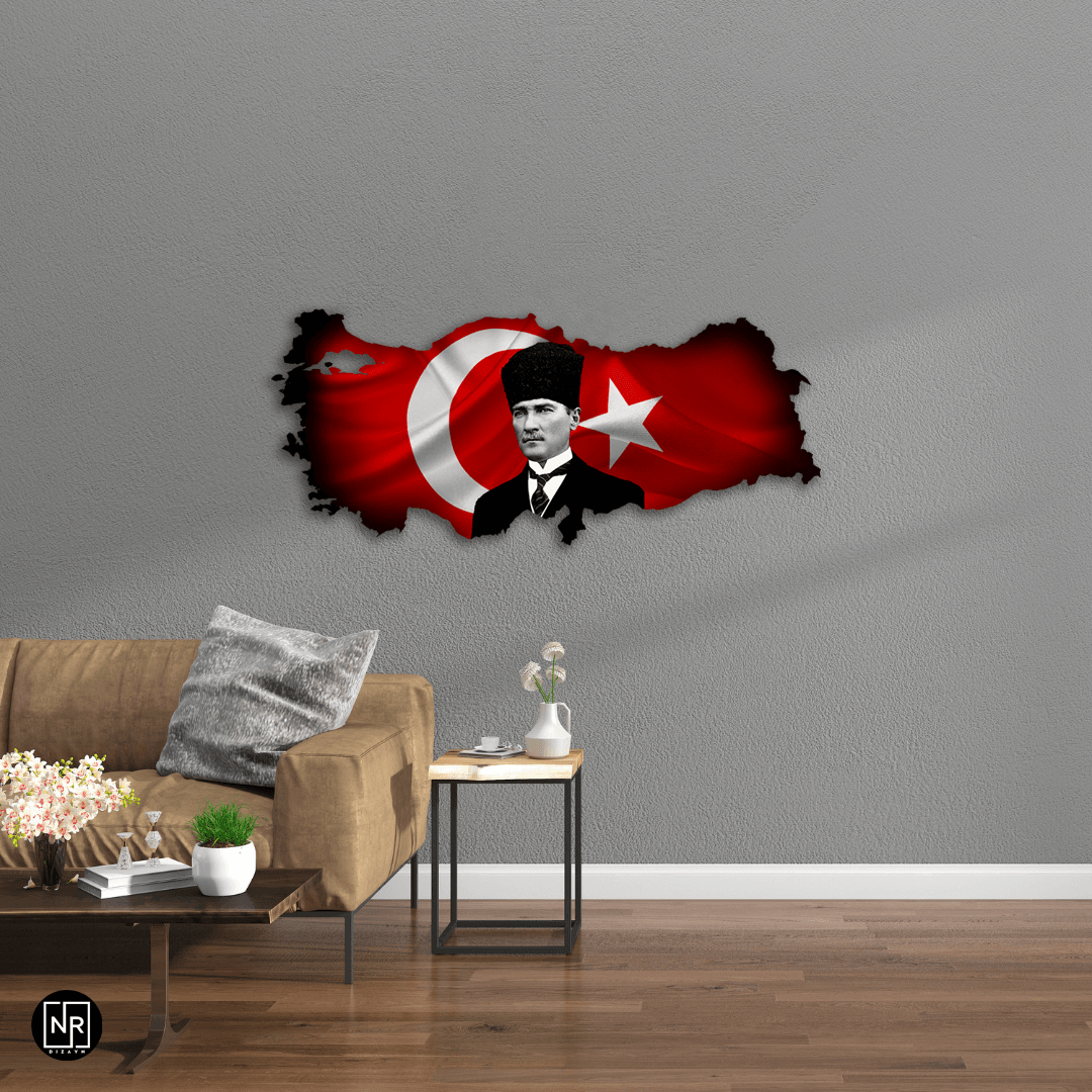 Dekoratives Metallwandbild mit Atatürk-Porträt