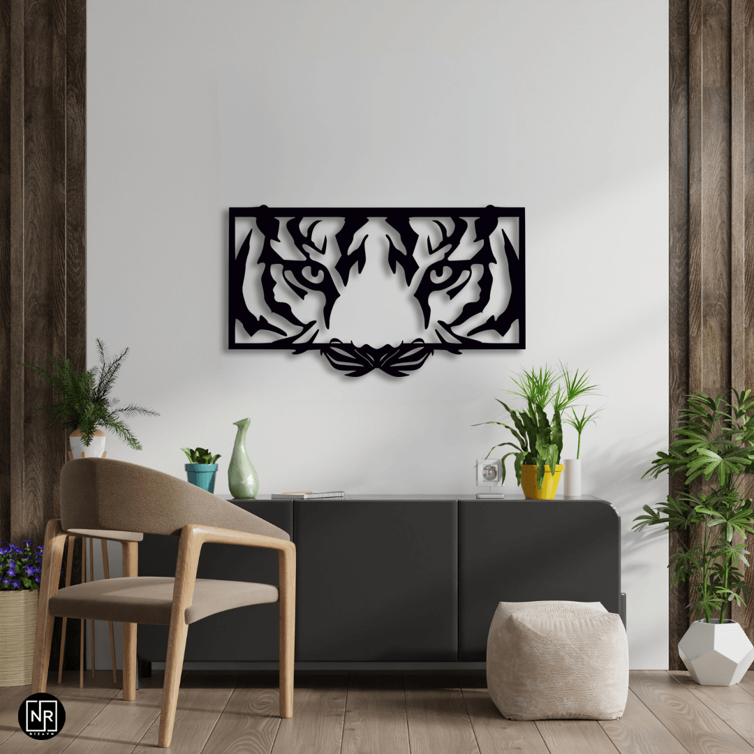 Metall-Wandbild mit Tiger-Motiv