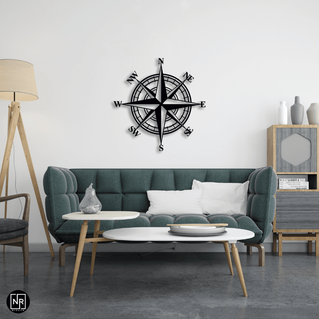 Compass Decorative Metal Wall Painting