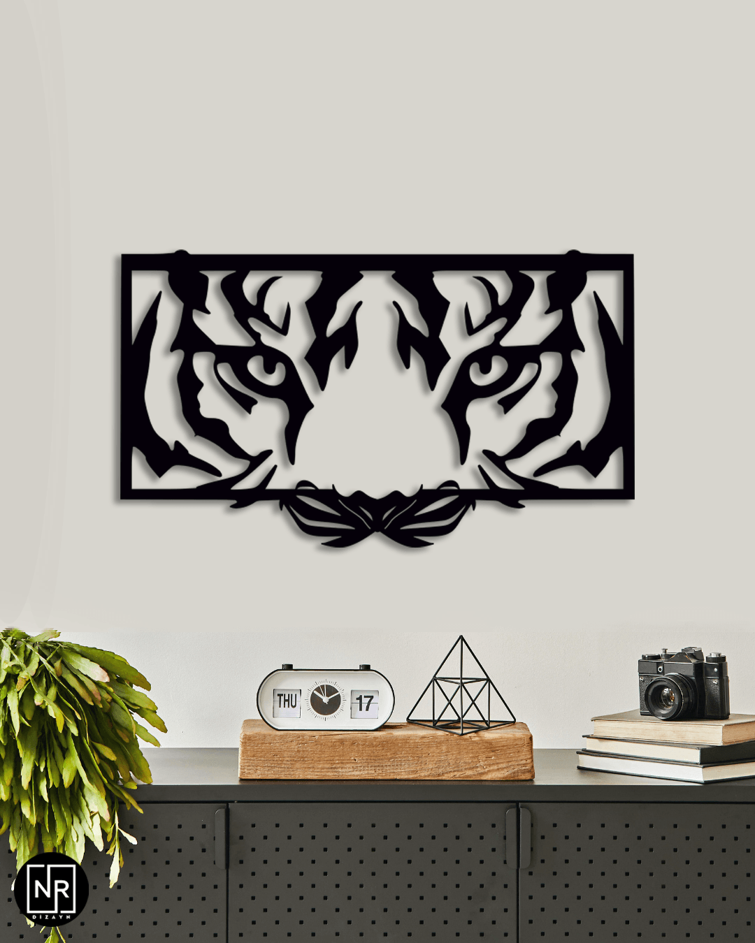 Metall-Wandbild mit Tiger-Motiv