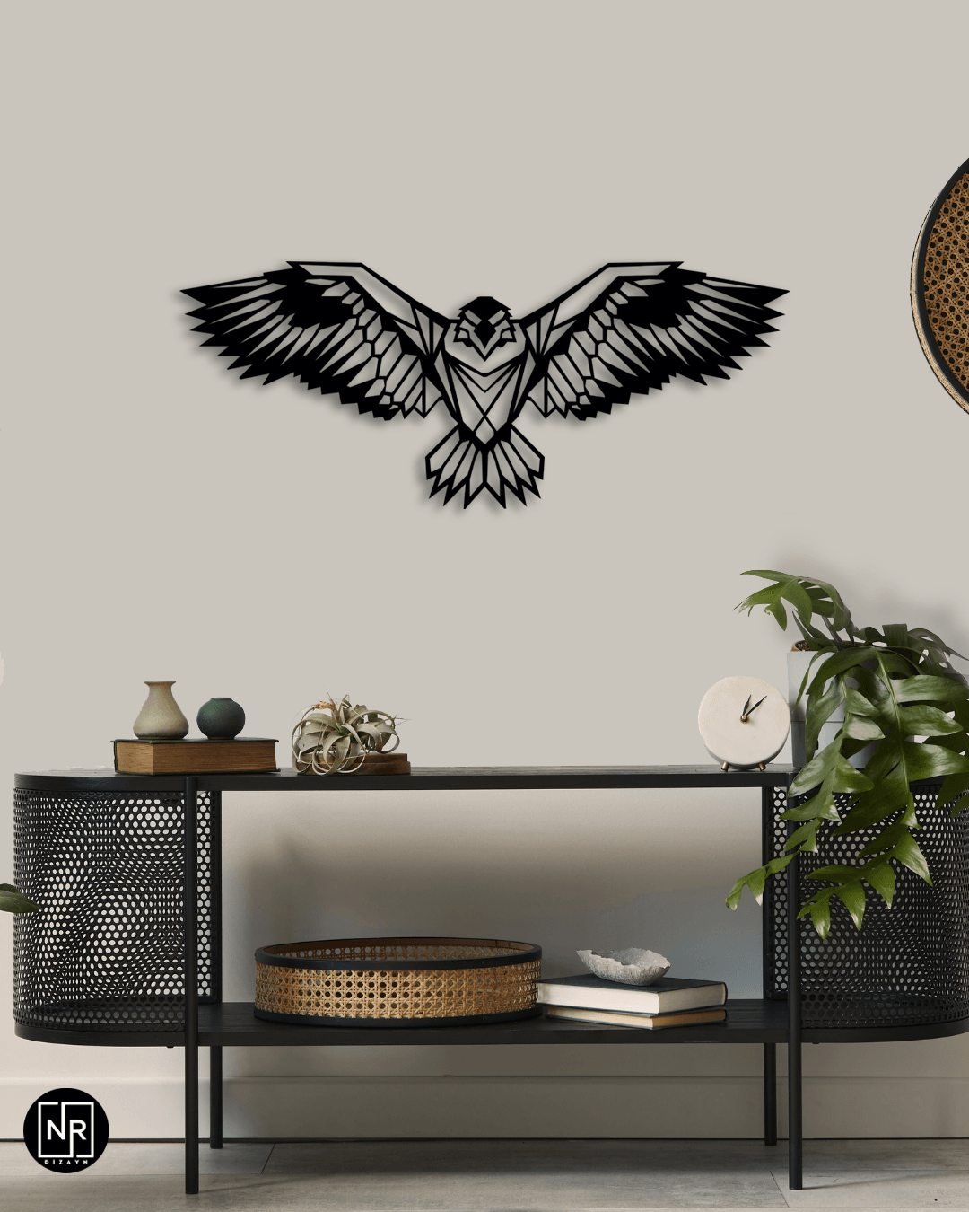 Metal Wall Painting with Eagle Motif