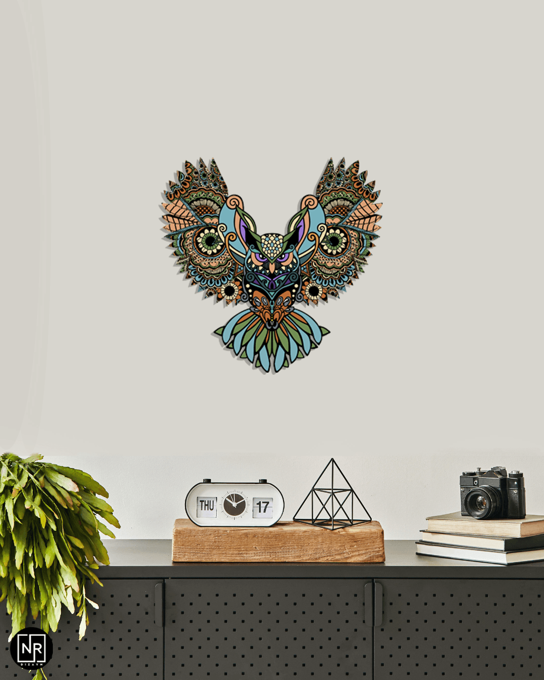 Three Dimensional Owl Decorative Metal Wall Painting