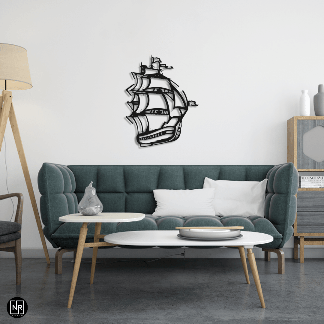 Sailing Ship Decorative Metal Painting