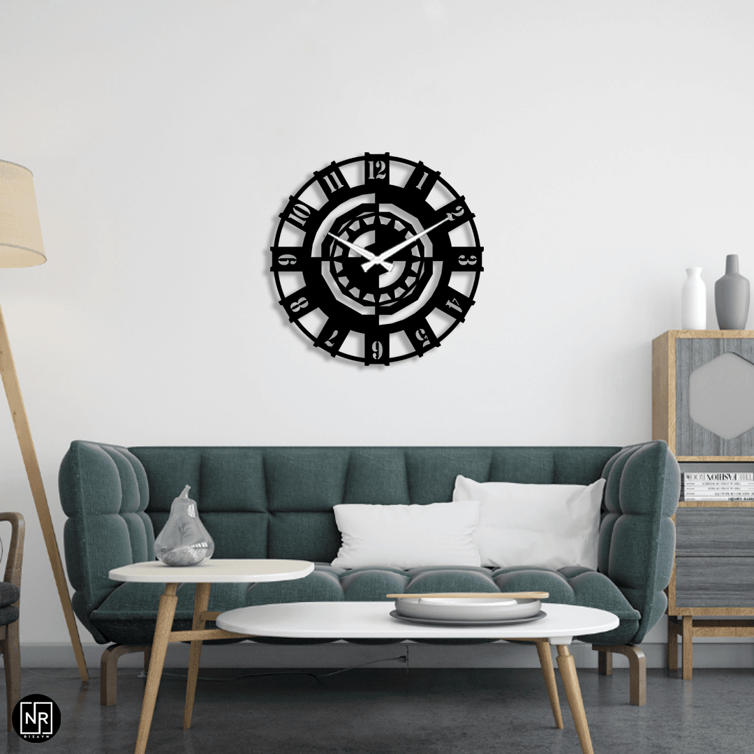 Decorative Metal Wall Clock with Mechanical Motif