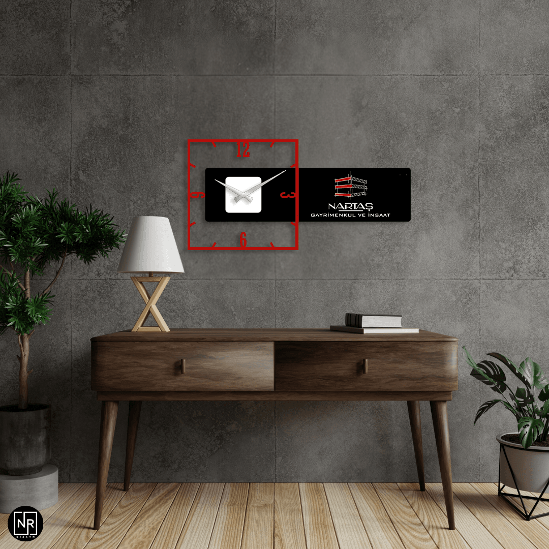 Kişiye Özel Kare Metal Tasarım Duvar Saati