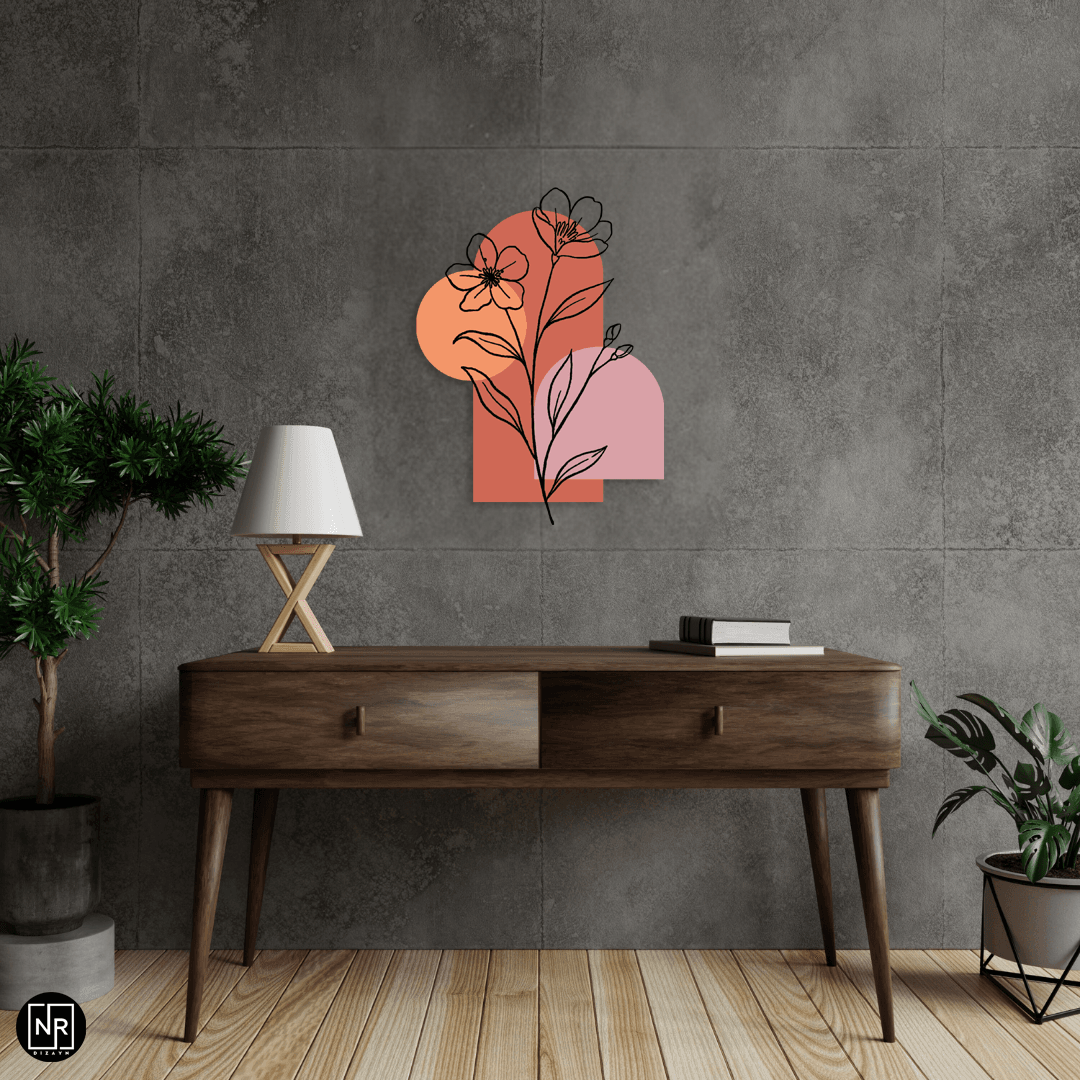 Pastel Bahar Dekoratif Metal Duvar Tablosu