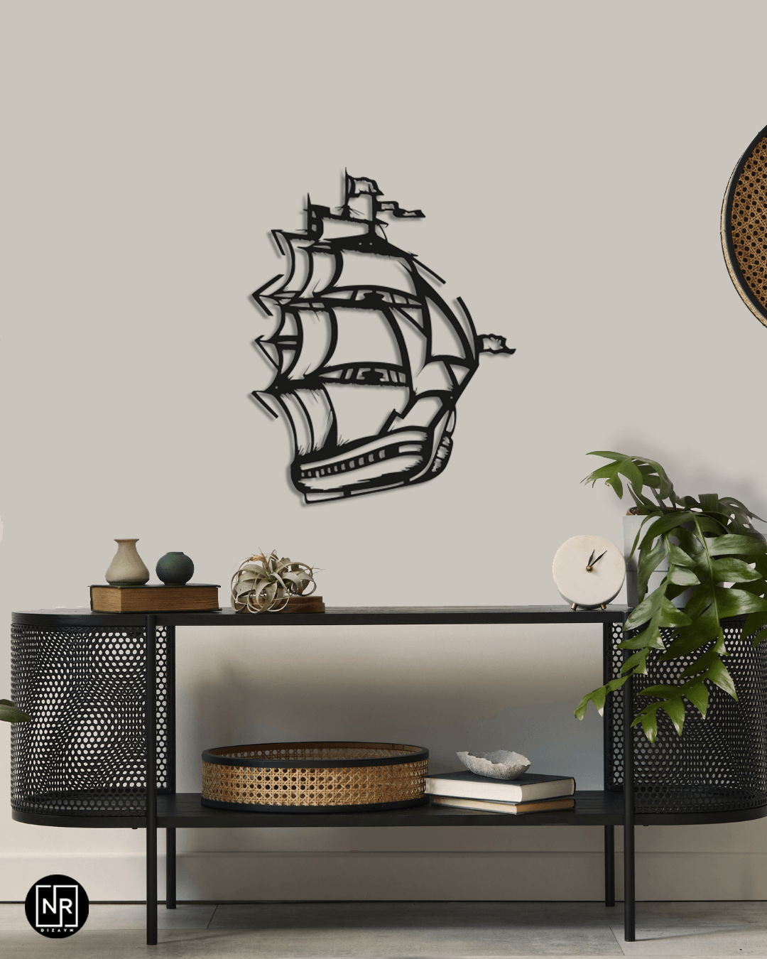 Sailing Ship Decorative Metal Painting