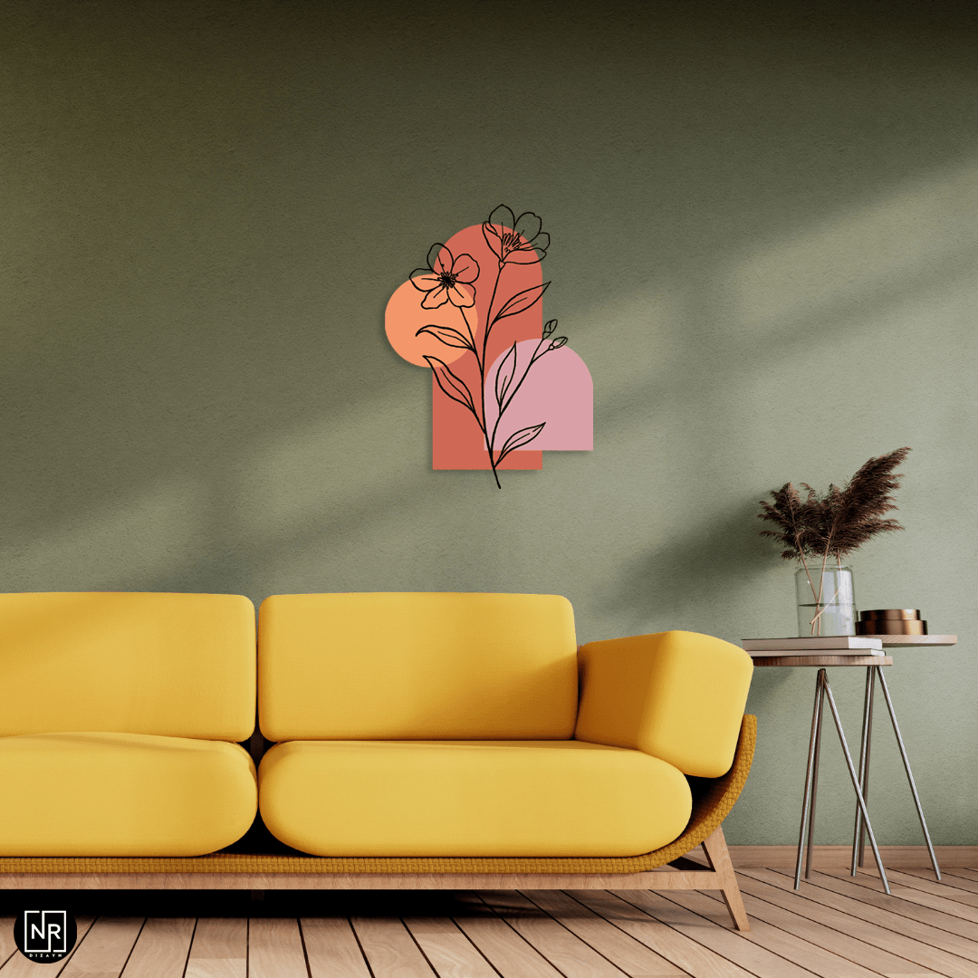 Pastel Bahar Dekoratif Metal Duvar Tablosu