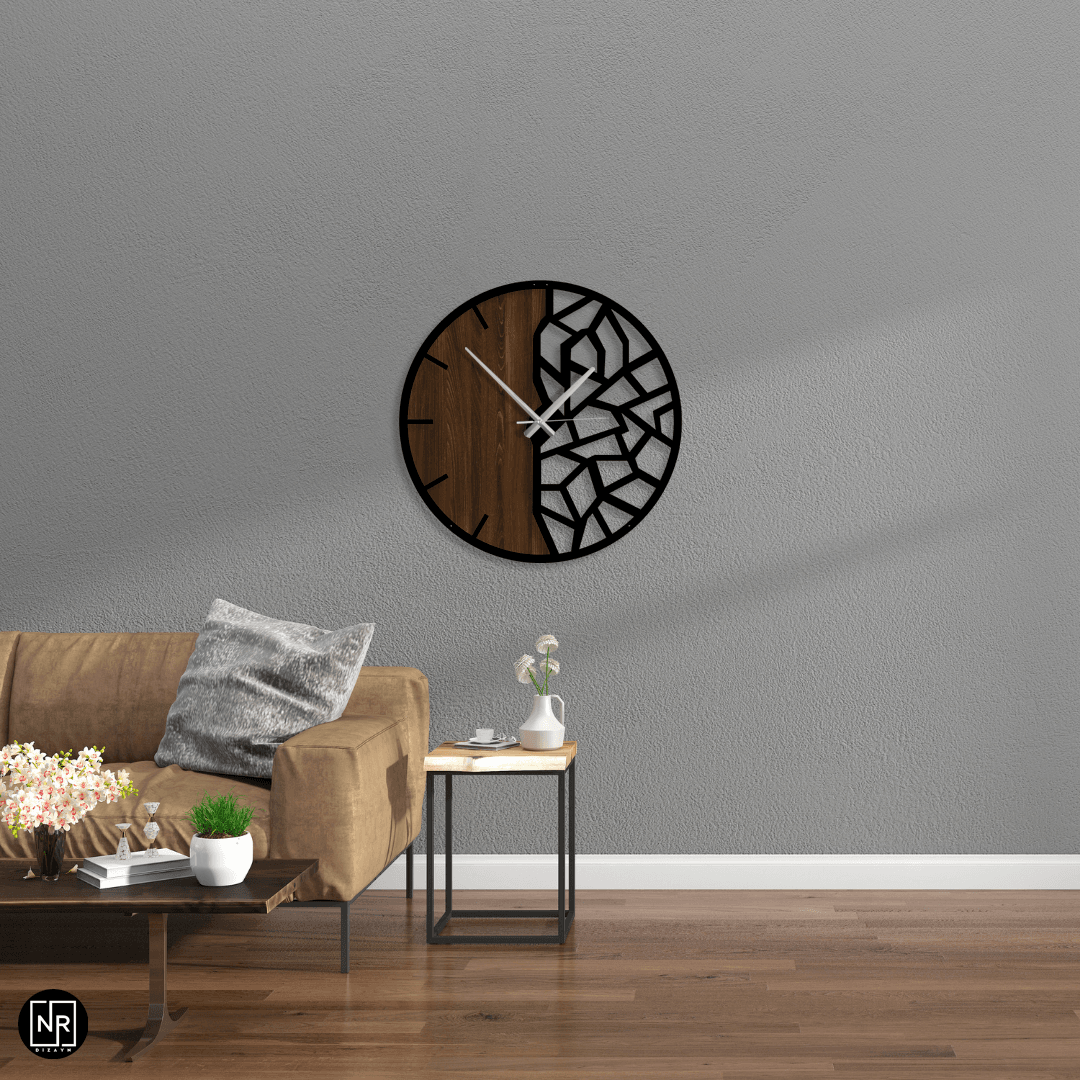 Duality Clock Dekoratif Metal Duvar Saati
