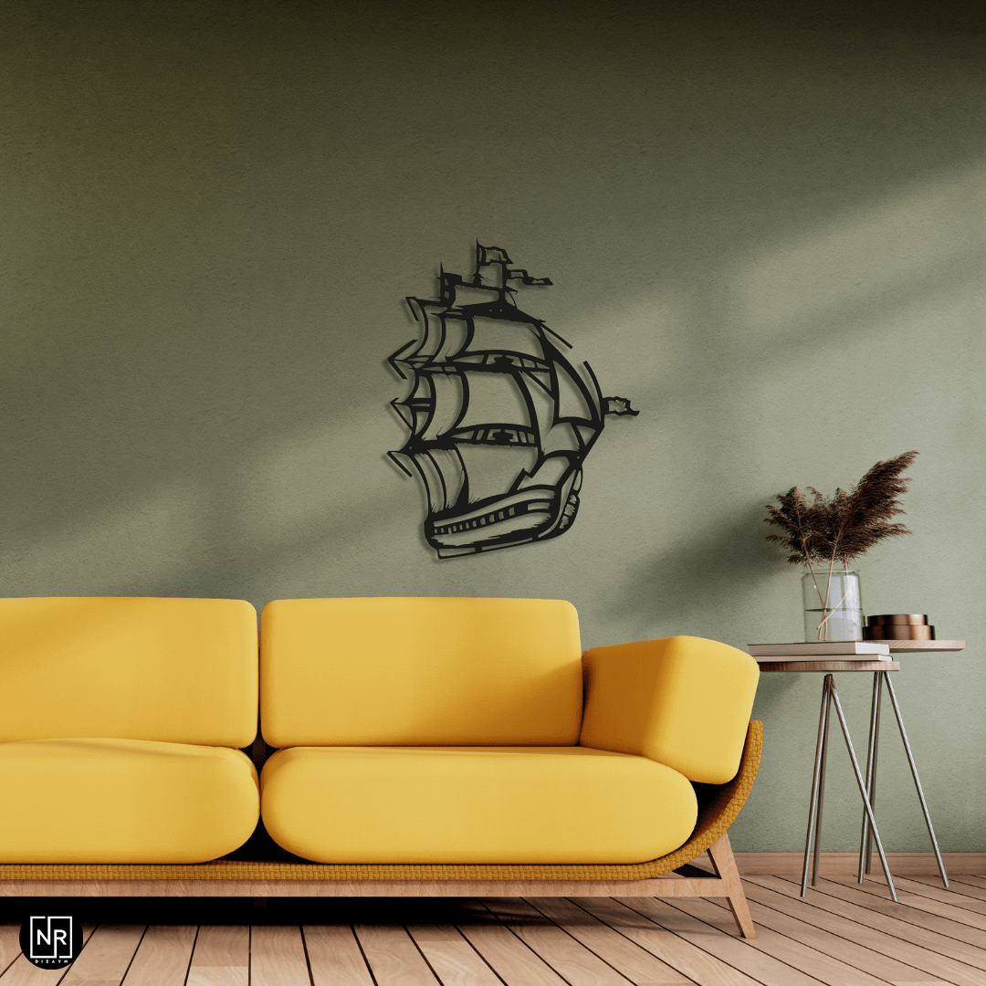 Sailing Ship Decorative Metal Painting