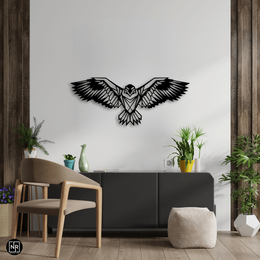 Metal Wall Painting with Eagle Motif