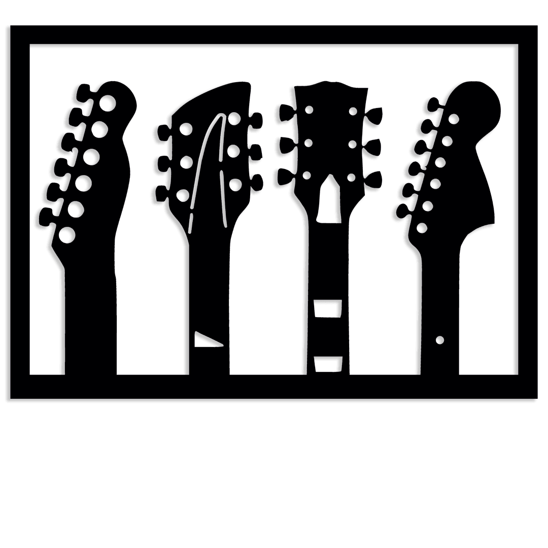 4'lü Gitar Dekoratif Metal Tablosu