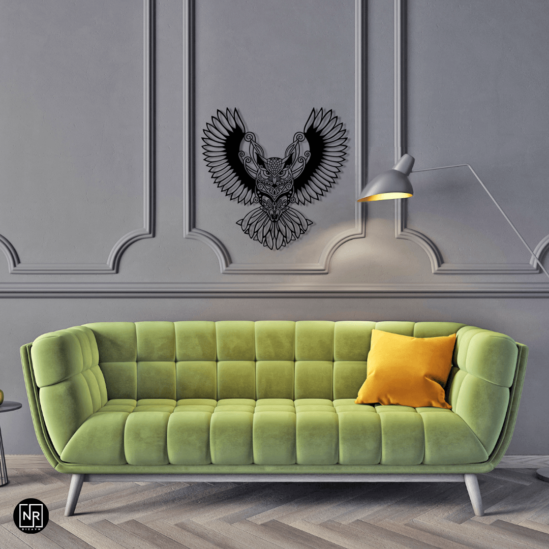 Owl Motif Decorative Metal Wall Art