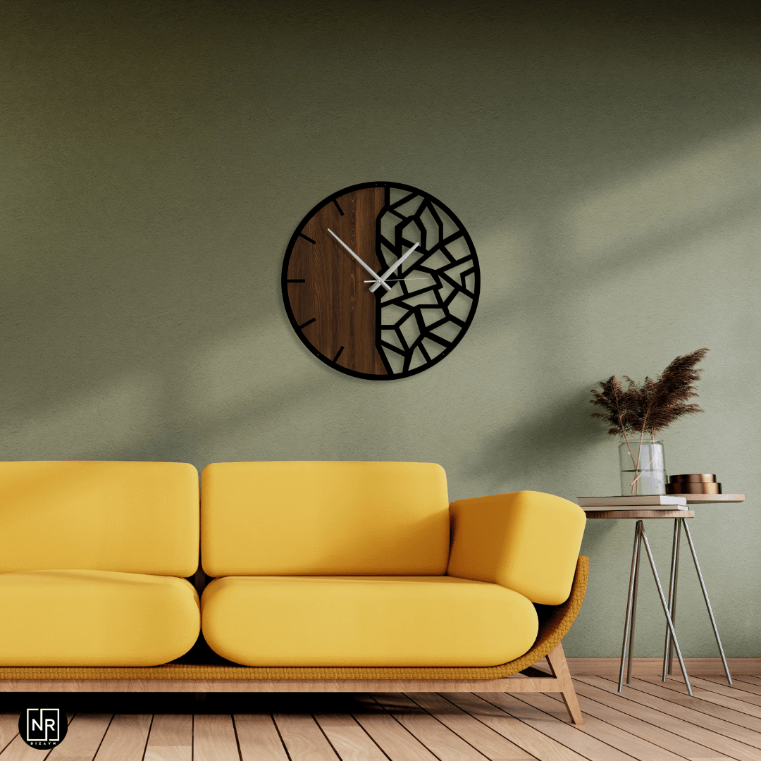 Duality Clock Dekoratif Metal Duvar Saati