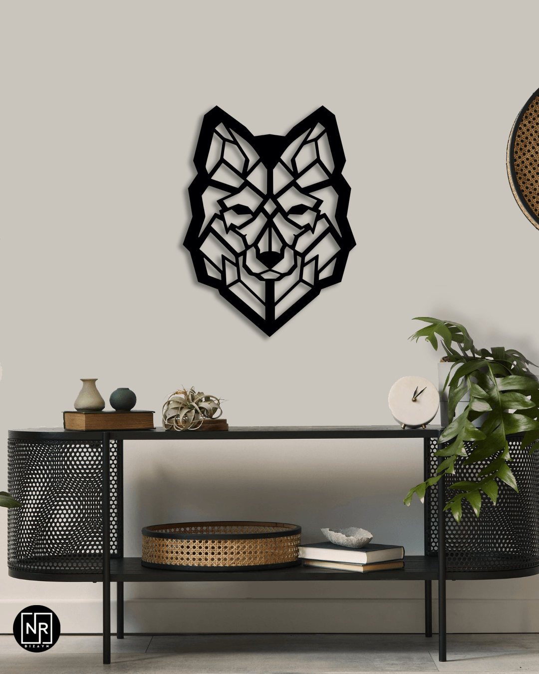  Dekoratives Wolf-Metall-Wandbild