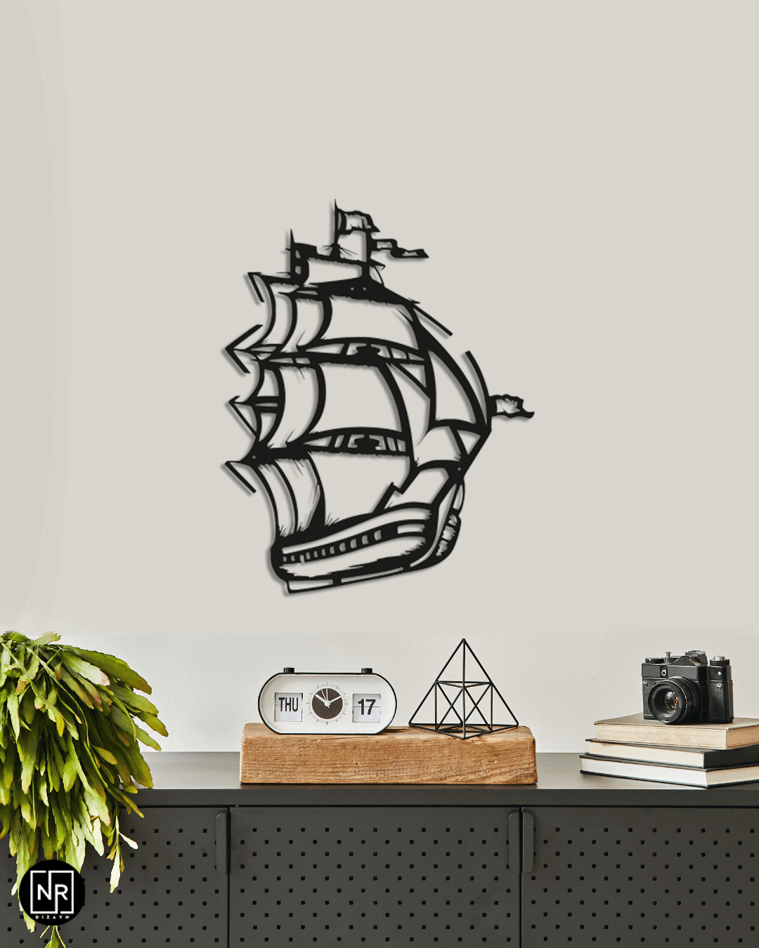 Sailing Ship Decorative Metal Painting