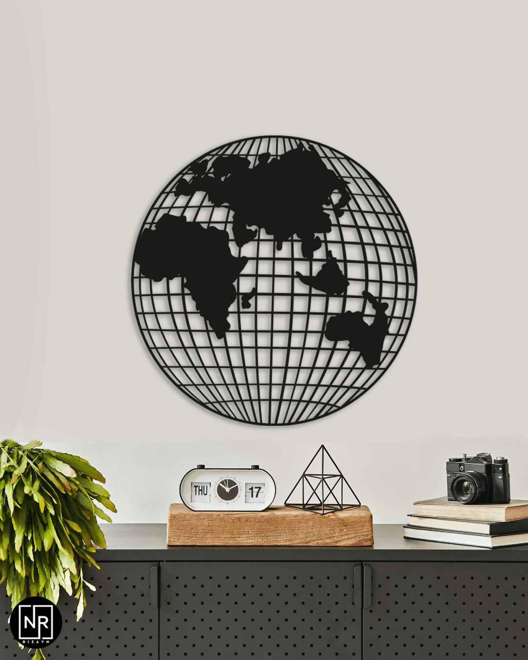 Dekorative Weltkarte Metall Wandbild