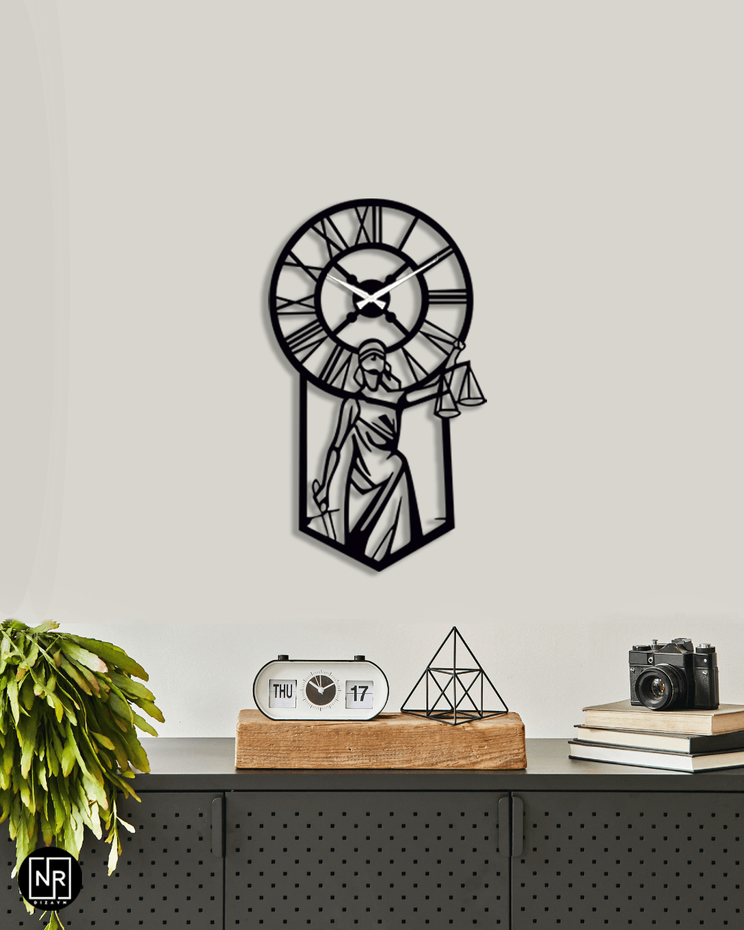 Justice Woman Decorative Metal Clock