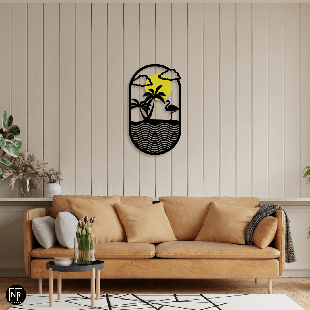 Flamingo Glow Dekoratif Metal Duvar Tablosu