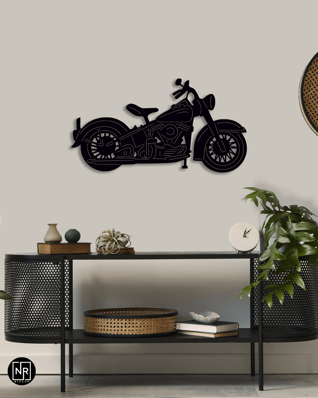  Metall-Wandbild mit seitlicher Ansicht eines Motorrads