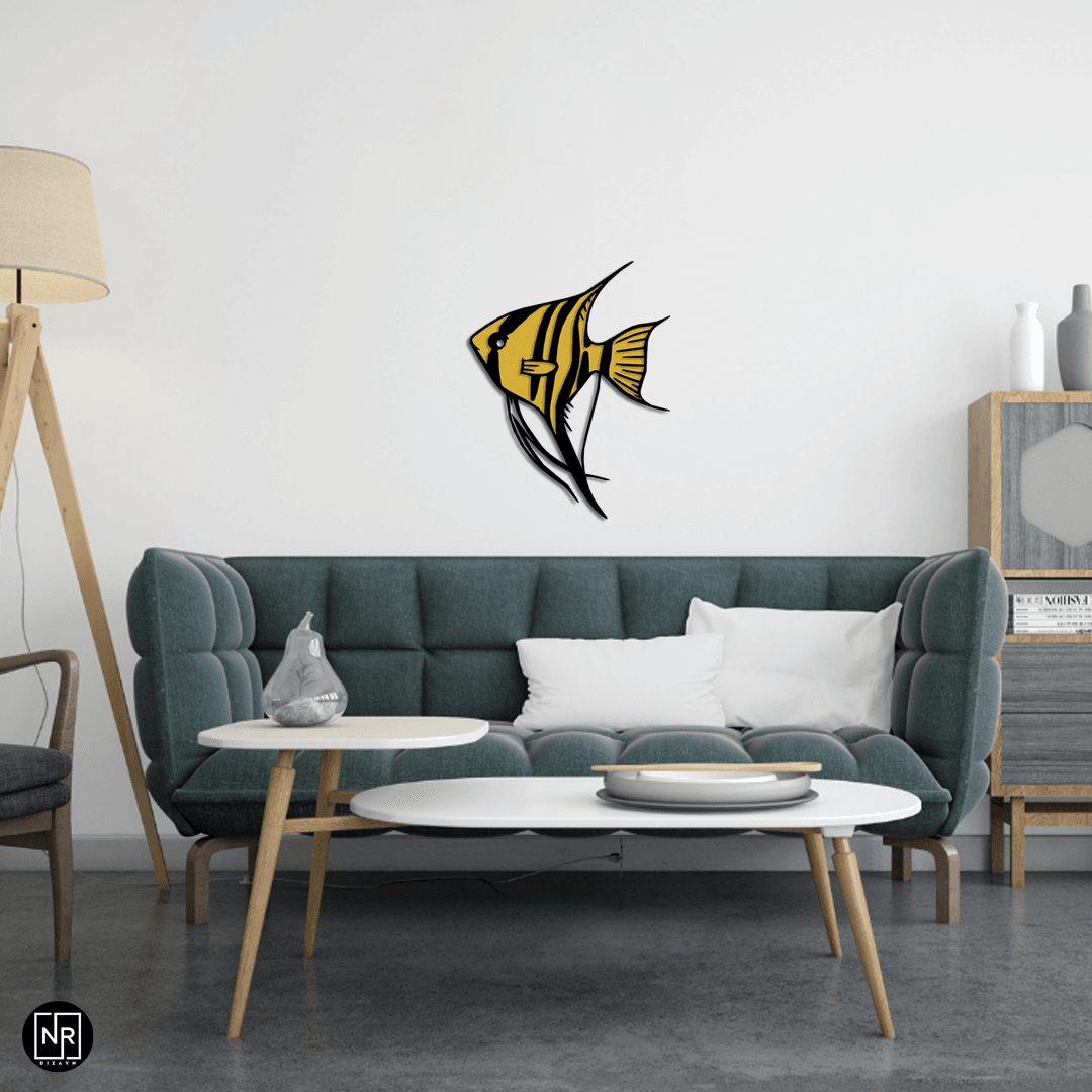 Striped Angelfish Decorative Metal Painting