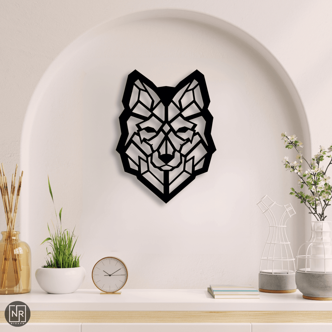  Dekoratives Wolf-Metall-Wandbild